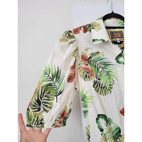 Lalipop design COTTON JUMPSUIT WITH PALM LEAF PRINT M - Picture 4 of 12